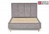 4ft6 Double Derry fabric upholstered bed frame,vertical lines shaped head end. 3